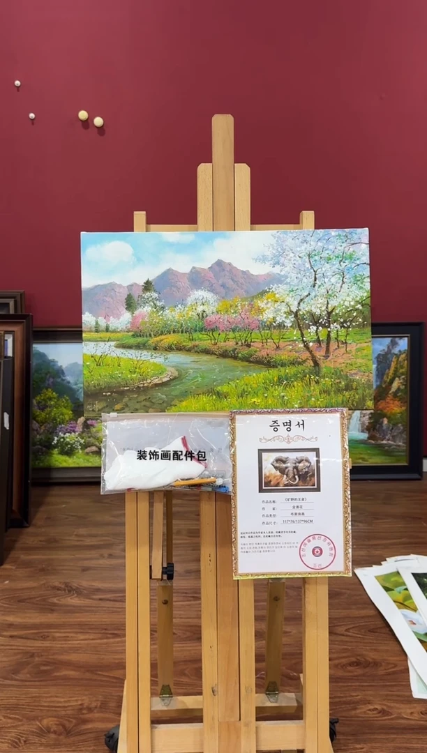 油画【原创·保真·带证书】朝鲜画家纯手绘油画--顺丰包邮--