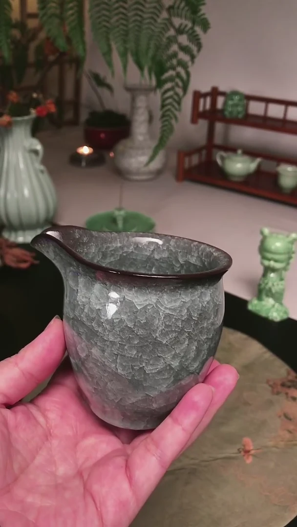 龙泉青瓷茶杯茶器摆件花器1