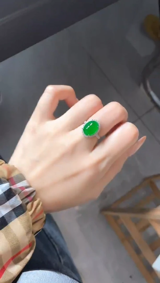 银S925镶嵌戒指翡翠51151