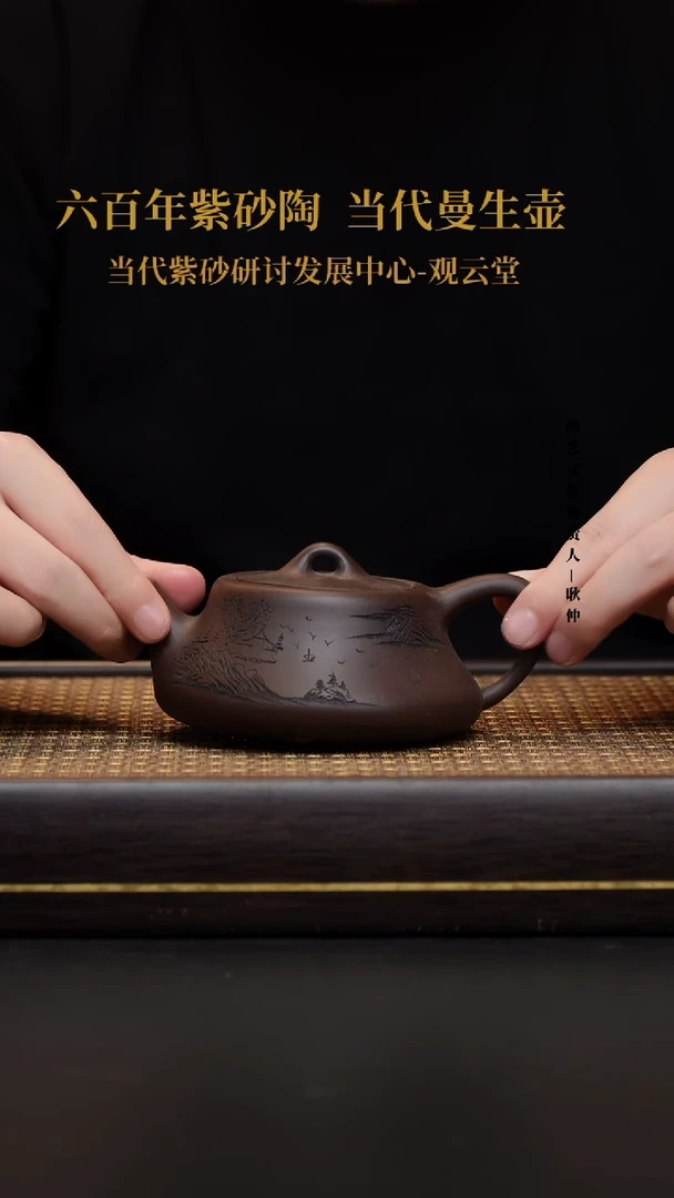 茶壶紫砂紫砂茶壶  紫泥  石瓢