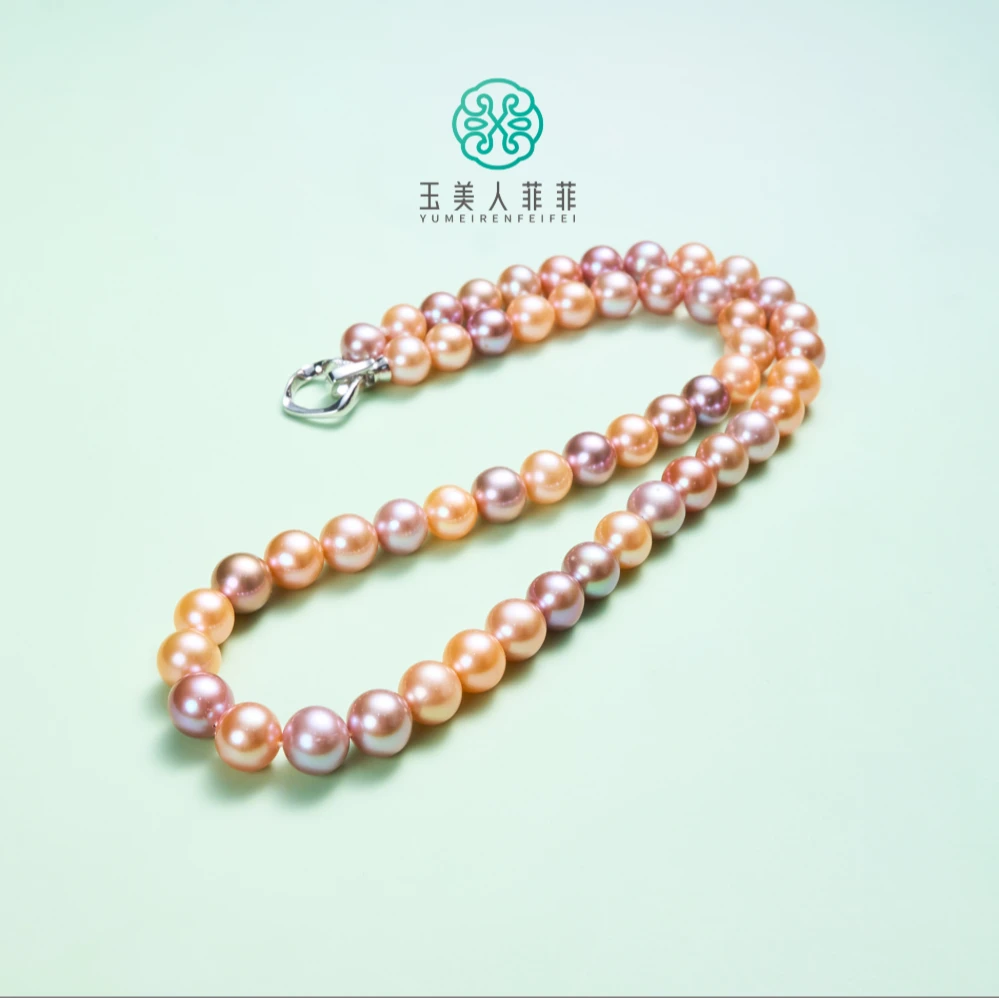 石惑珠宝+珍珠糖果色约8mm项链