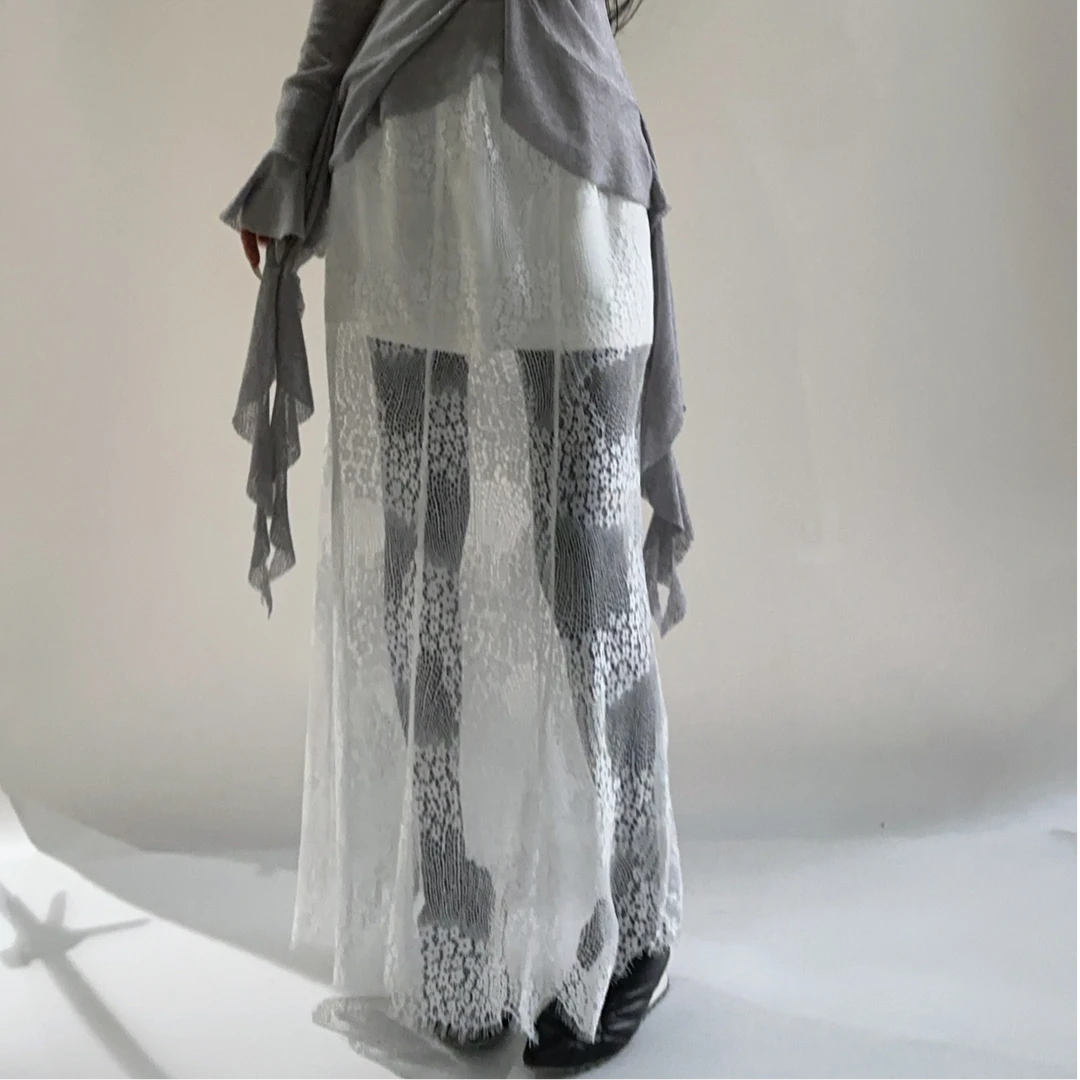 VIVISPLENDID19959#（定制款NO退NO换）透感显瘦小鱼尾蕾丝半裙