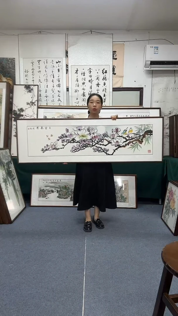 国画50*162实木画框京东包邮手绘