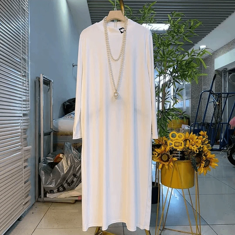 【晶姐推荐】欧货早秋款打底长裙8659网格裙3702