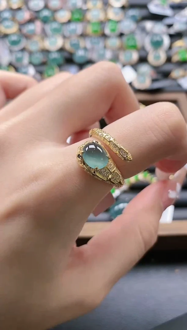 【闪购商品】翡翠戒指银S925镶嵌51511