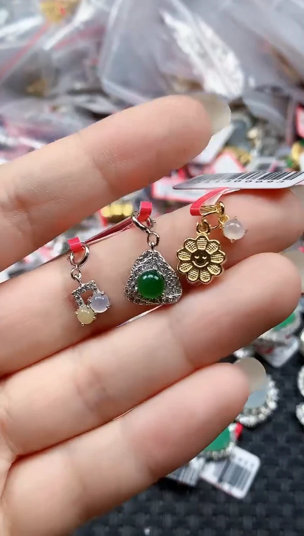 银S925镶嵌戒指翡翠天然A货缅甸翡翠