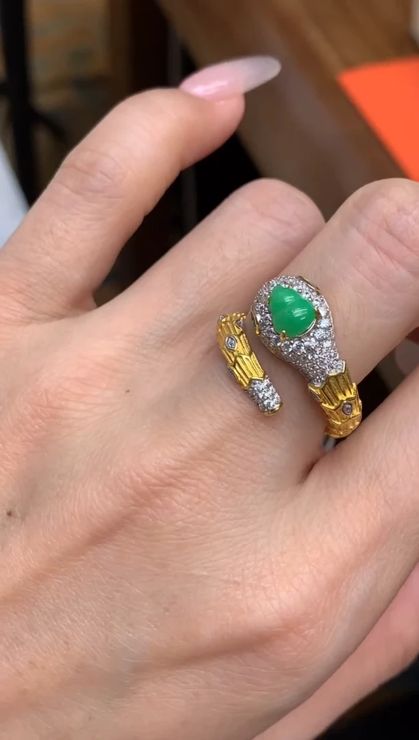 【闪购商品】翡翠戒指银S925镶嵌戒指