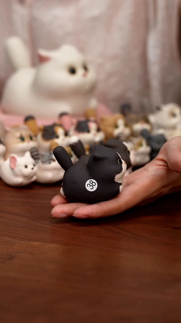 紫砂摆件林黛玉的猫