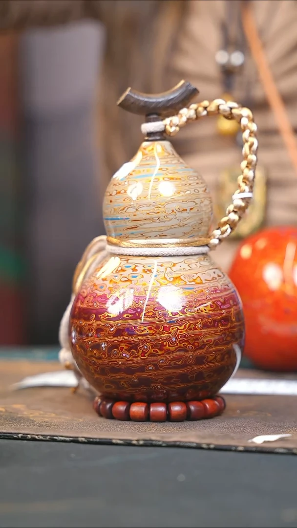 【闪购商品】WQ308漆艺酒葫芦不包手串及旋转底座