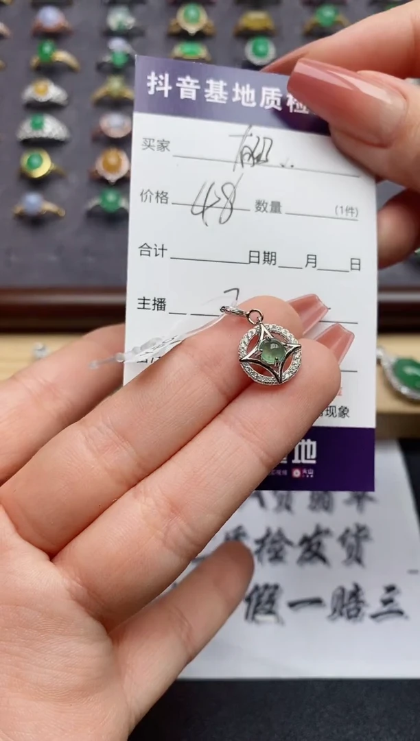 翡翠银S925镶嵌颈饰......
