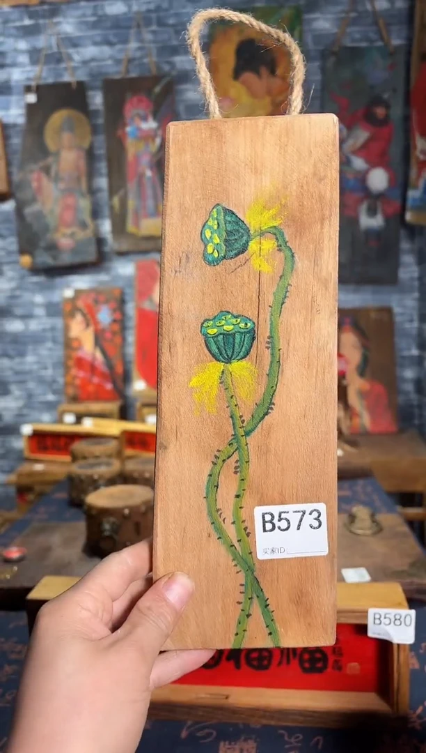 风化老门板丙烯画