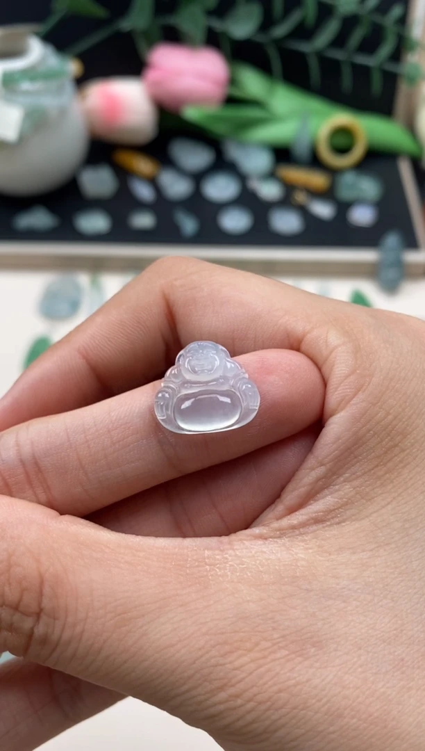 【闪购商品】翡翠颈饰未镶嵌翡翠白冰佛公