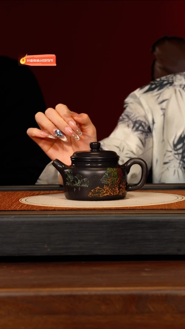 茶壶紫砂宜兴紫砂SJK 墨玉砂 德钟