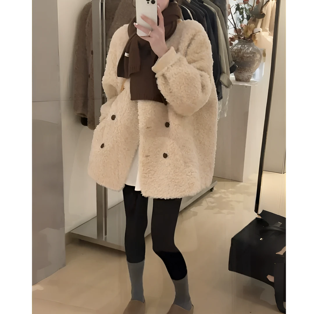 秋冬毛外套女秋冬季新款爆款独特超好看女气质显瘦