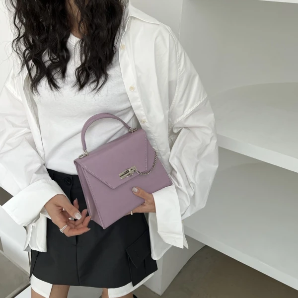 【RAIN·CUN】轻奢质感手提斜挎托特包 SK-82781-树莓色