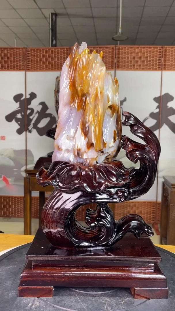 未镶嵌珠宝奇石硅化玉高42