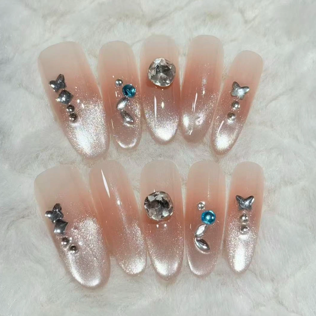 B59【浪漫樱花】新年款纯手工秋冬显白气质穿戴甲