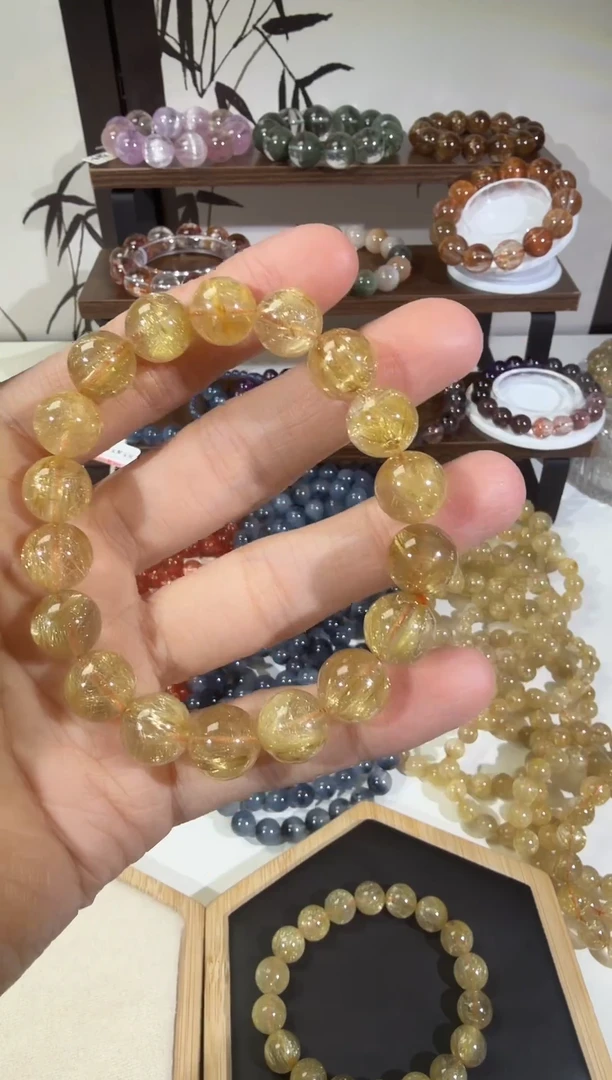 水晶摆件未镶嵌SJ -83金发晶手串