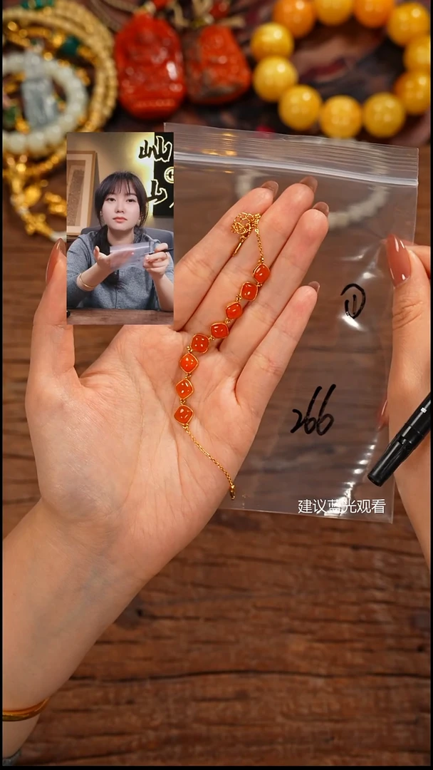 银S925镶嵌手链南红玛瑙帛****蓓屾山出品