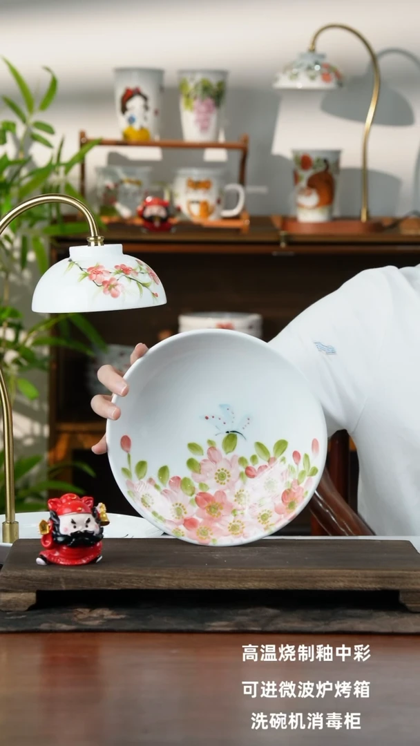景德镇手绘釉中彩（食品级） 圆深盘
