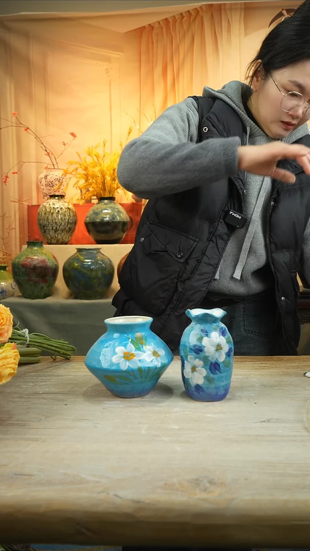 高口陶瓷花瓶花器taoz