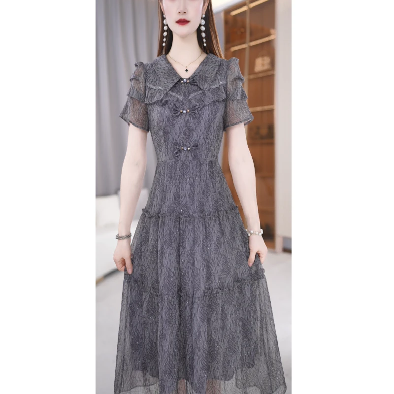 【连衣裙】夏季新款减龄优雅时尚显瘦中长款连衣裙M-4XL