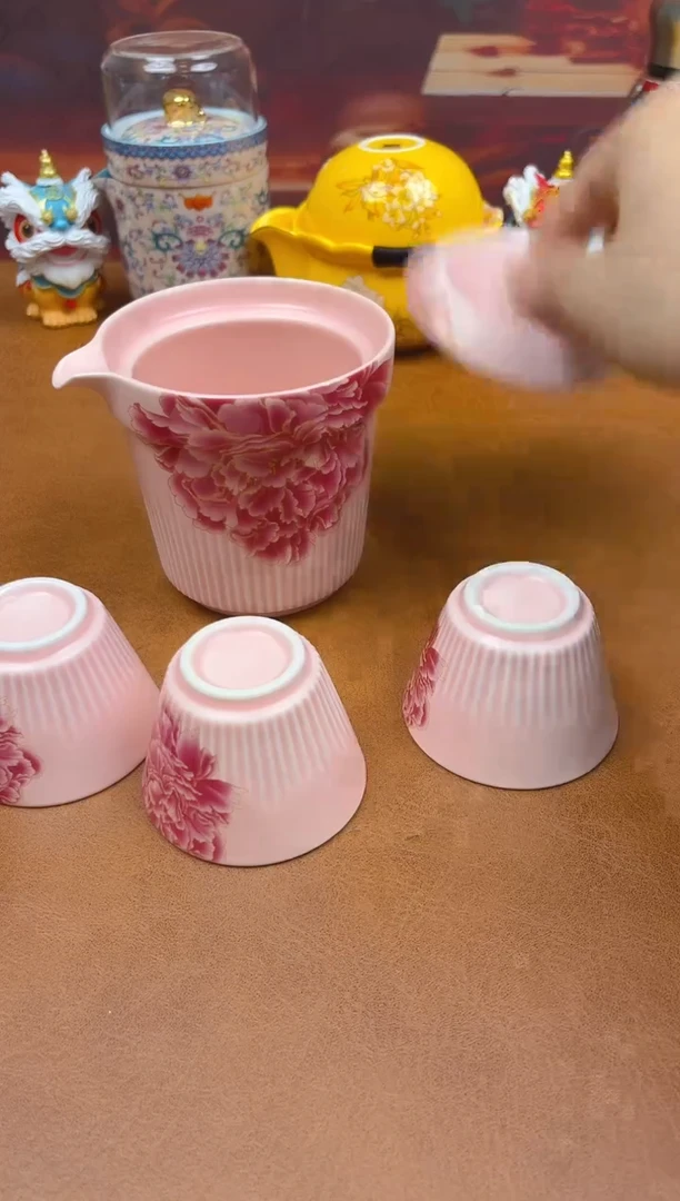 陶瓷茶具摆件旅行套组