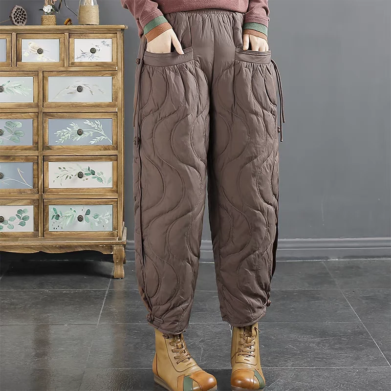 反季抢洋气新款 云朵花鸭绒裤长款