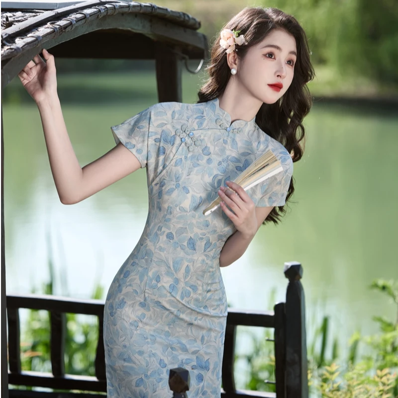 【青未了】25夏季新款丝麻气质中国风改良小个子日常旗袍 衣长105