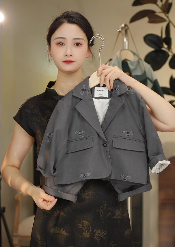 【现货】2024春秋季儿童新款韩版时尚洋气休闲西装套装25589