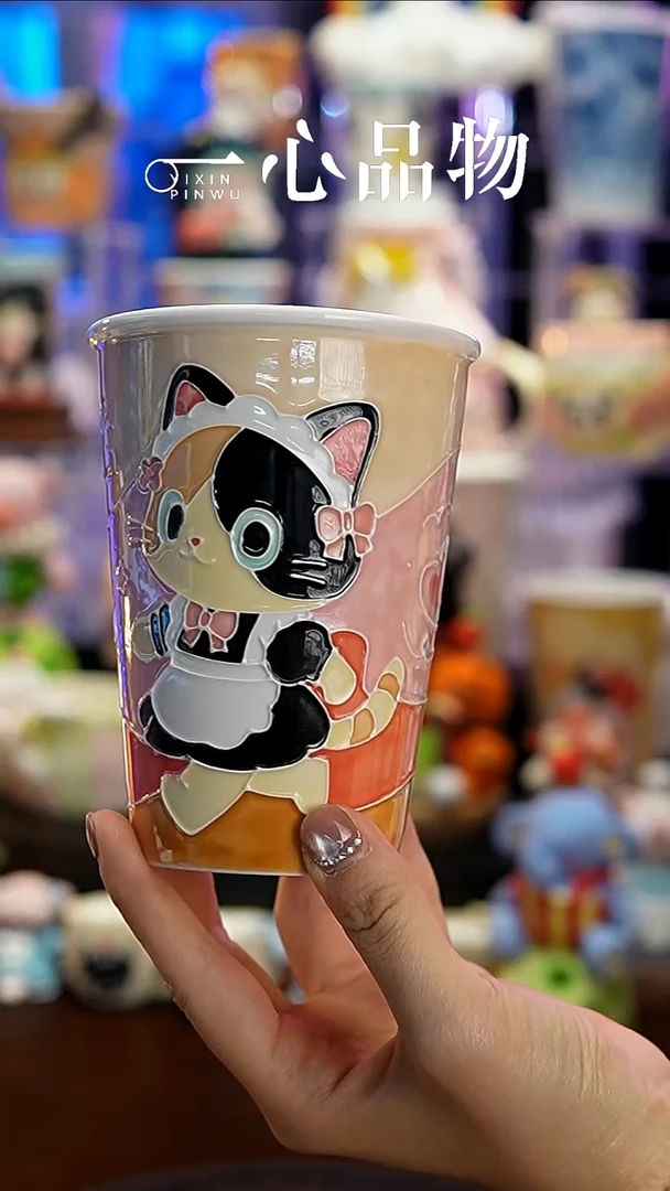 杯子瓷102-28景德镇手工手绘杯子摆件