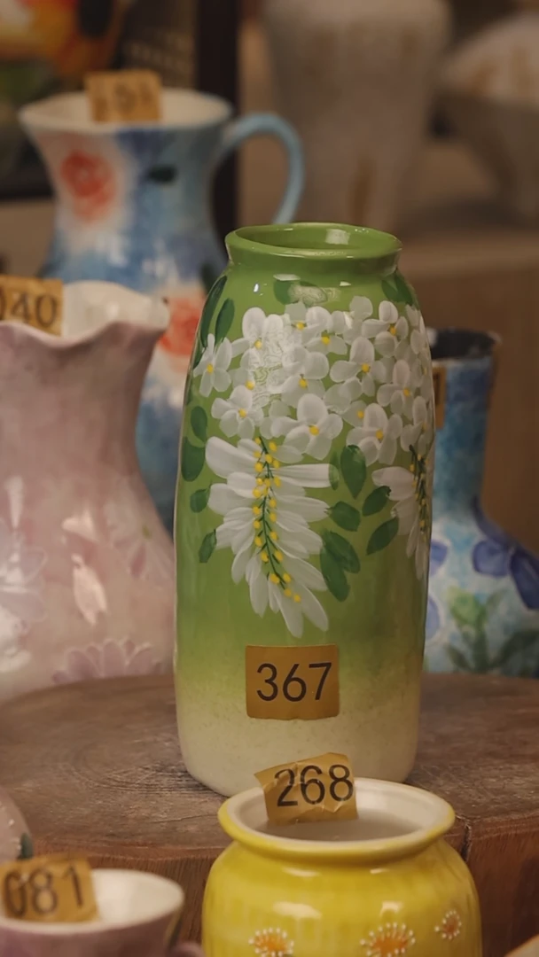 陶瓷景德镇设计师手作花器摆件侘寂风@M367@