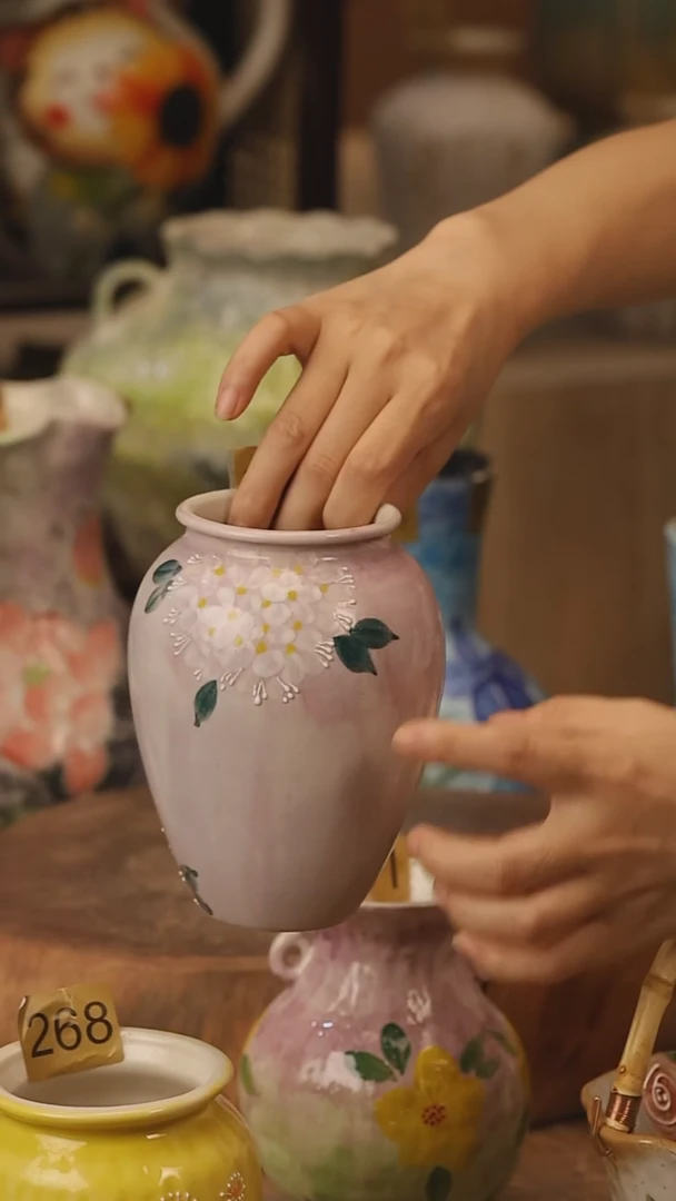陶瓷172景德镇设计师手作花器摆件侘寂风