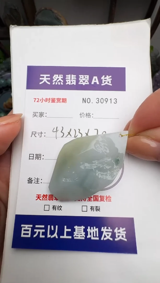 颈饰未镶嵌翡翠原石30913