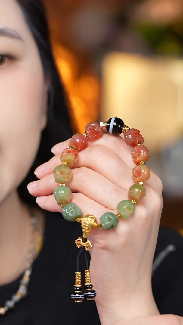 【闪购商品】玛瑙/玉髓颈饰未镶嵌Z27324阿呆手串