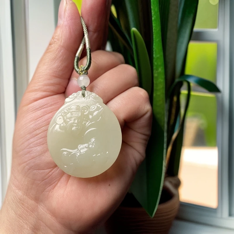 【40福寿双全】青黄首饰吊坠挂件礼品文化创意