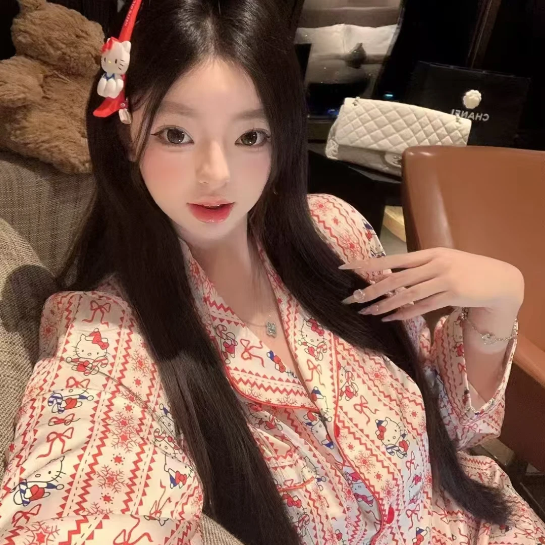 SIEOYJIEA/私迹大榕家《雪花kt》长袖时尚高定女款睡衣家居服