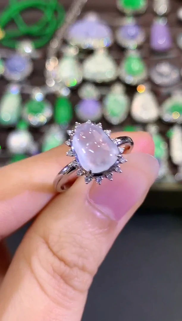 18K金镶嵌戒指翡翠B46