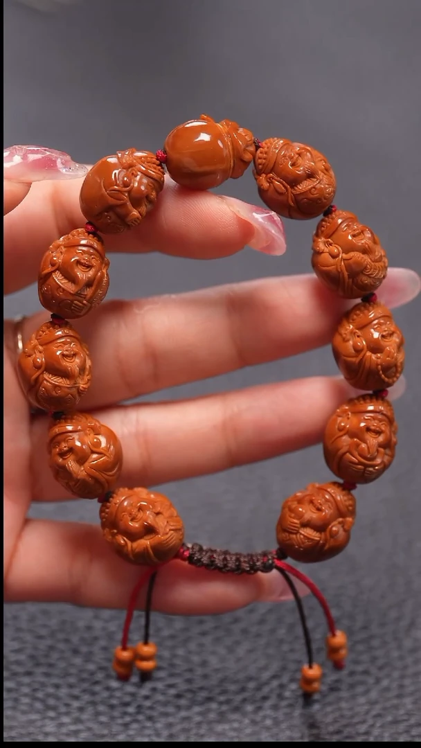 橄榄核手串1.5光背财神