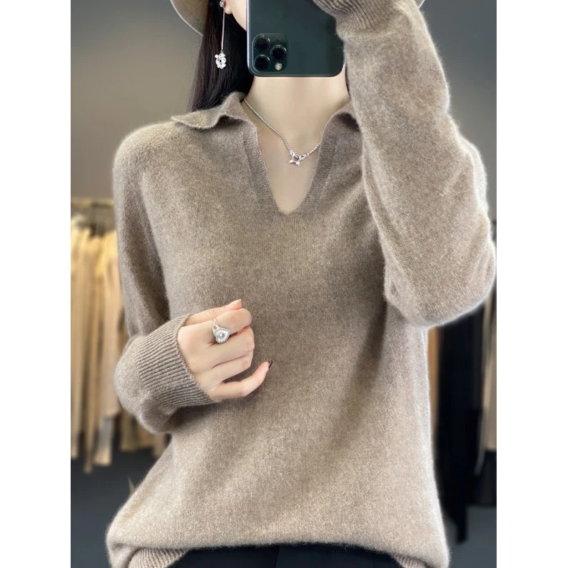 【梅姐专属】慵懒时尚羊毛衫上衣百搭女士宽松休闲秋冬QHNJRG-880