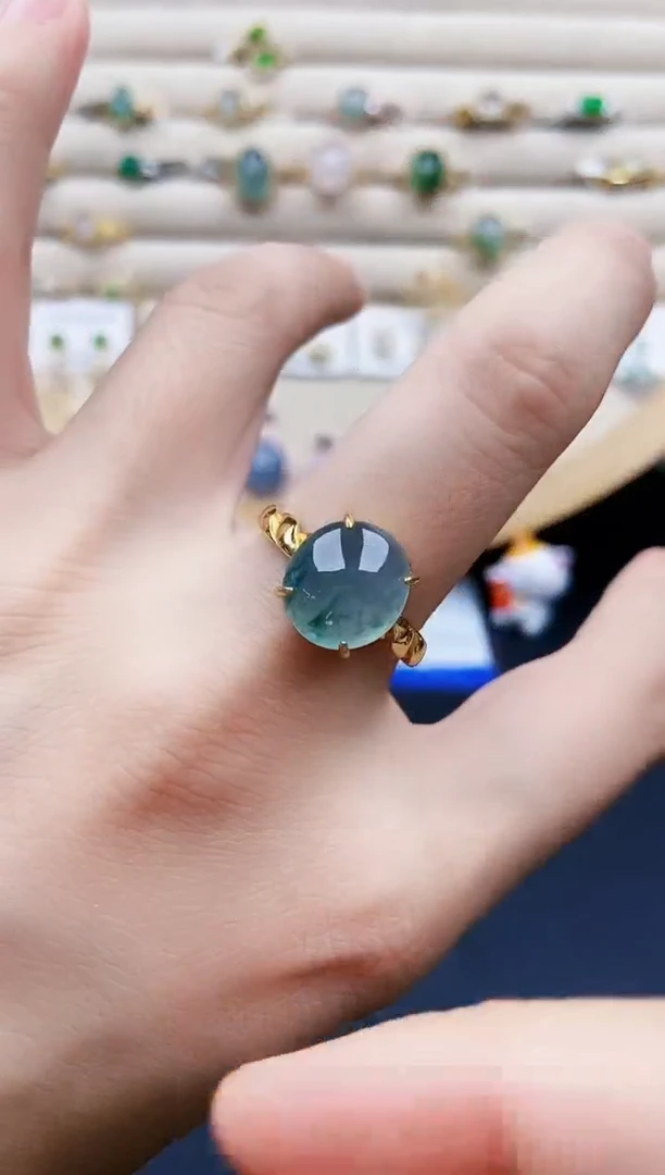 翡翠戒指银S925镶嵌29