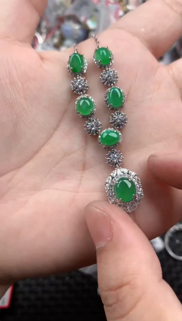 银S925镶嵌戒指翡翠999   1