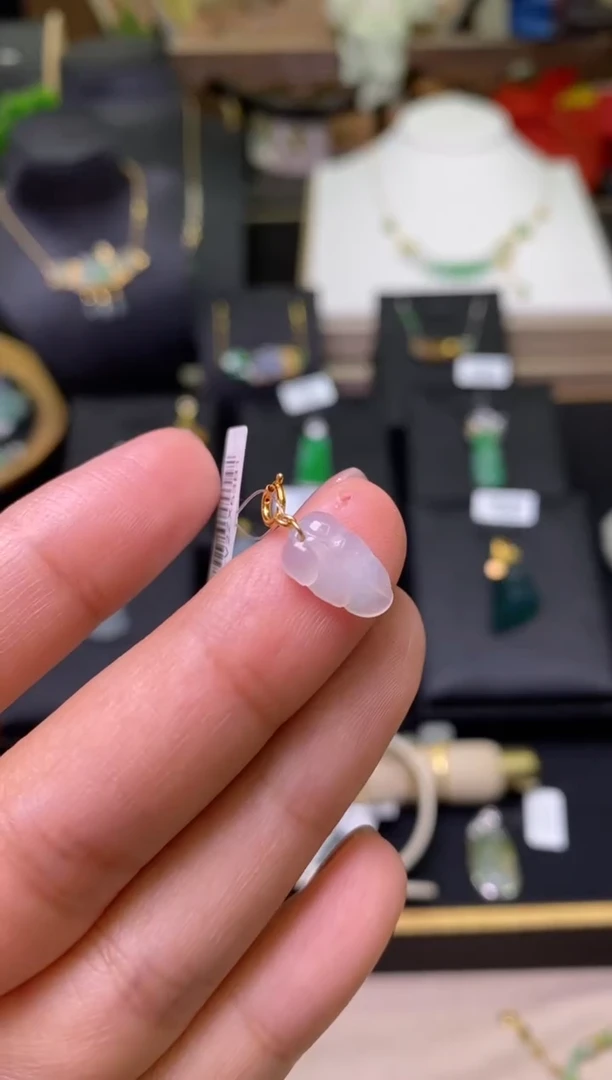 【闪购商品】翡翠颈饰18K金镶嵌净货18038