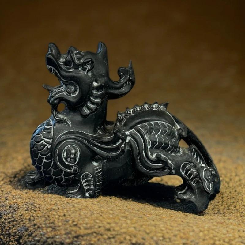 （飞天貔貅）青石雕刻家居会所茶室办公室陈列瑞兽茶宠装饰摆件石头