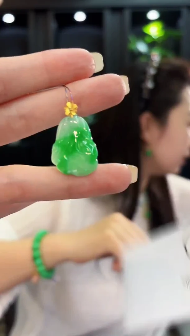 吊坠(不含链)18K金镶嵌翡翠 缅料A货/支持复检/一件