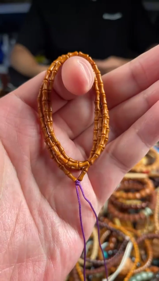 手串橄榄核王胖子文玩工作室核壁竹节108