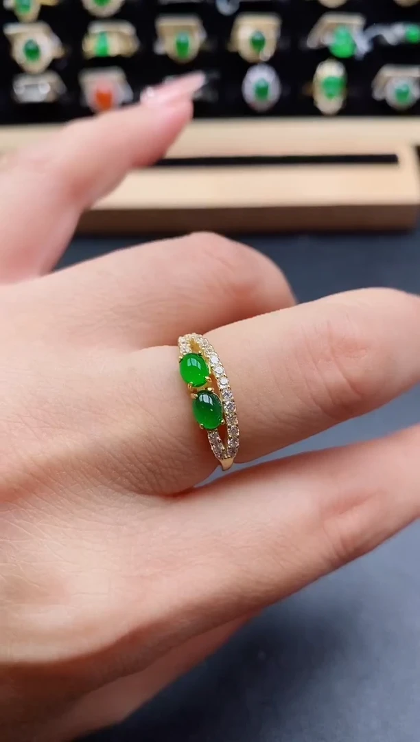 银S925镶嵌戒指翡翠1212