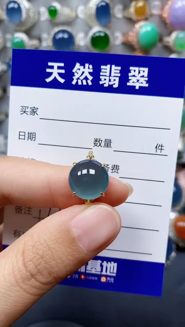 翡翠戒指银S925镶嵌177