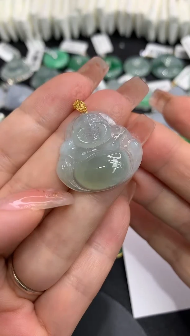 吊坠(不含链)18K金镶嵌翡翠111111111111