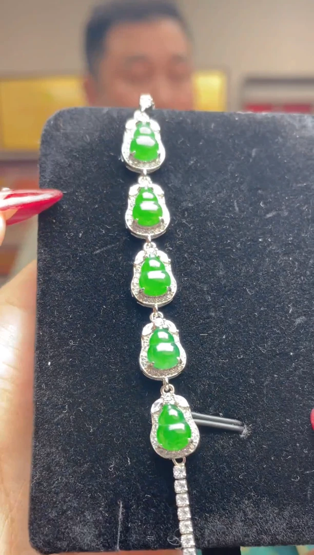【闪购商品】翡翠手链银S925镶嵌2501070022